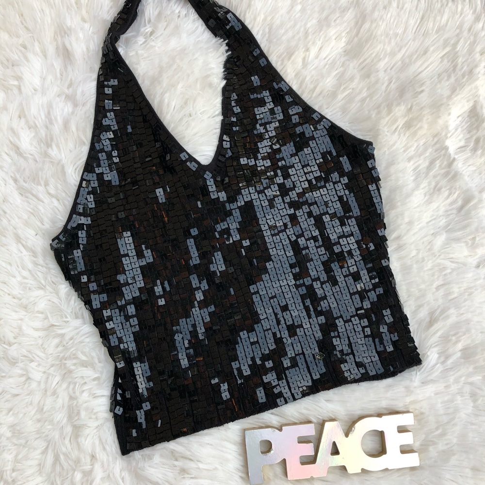 SOLD SOLD SOLD Black sequins top
